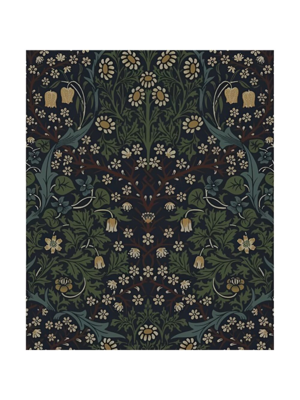 Victorian Garden Floral Peel and Stick Wallpaper (Midnight Blue &